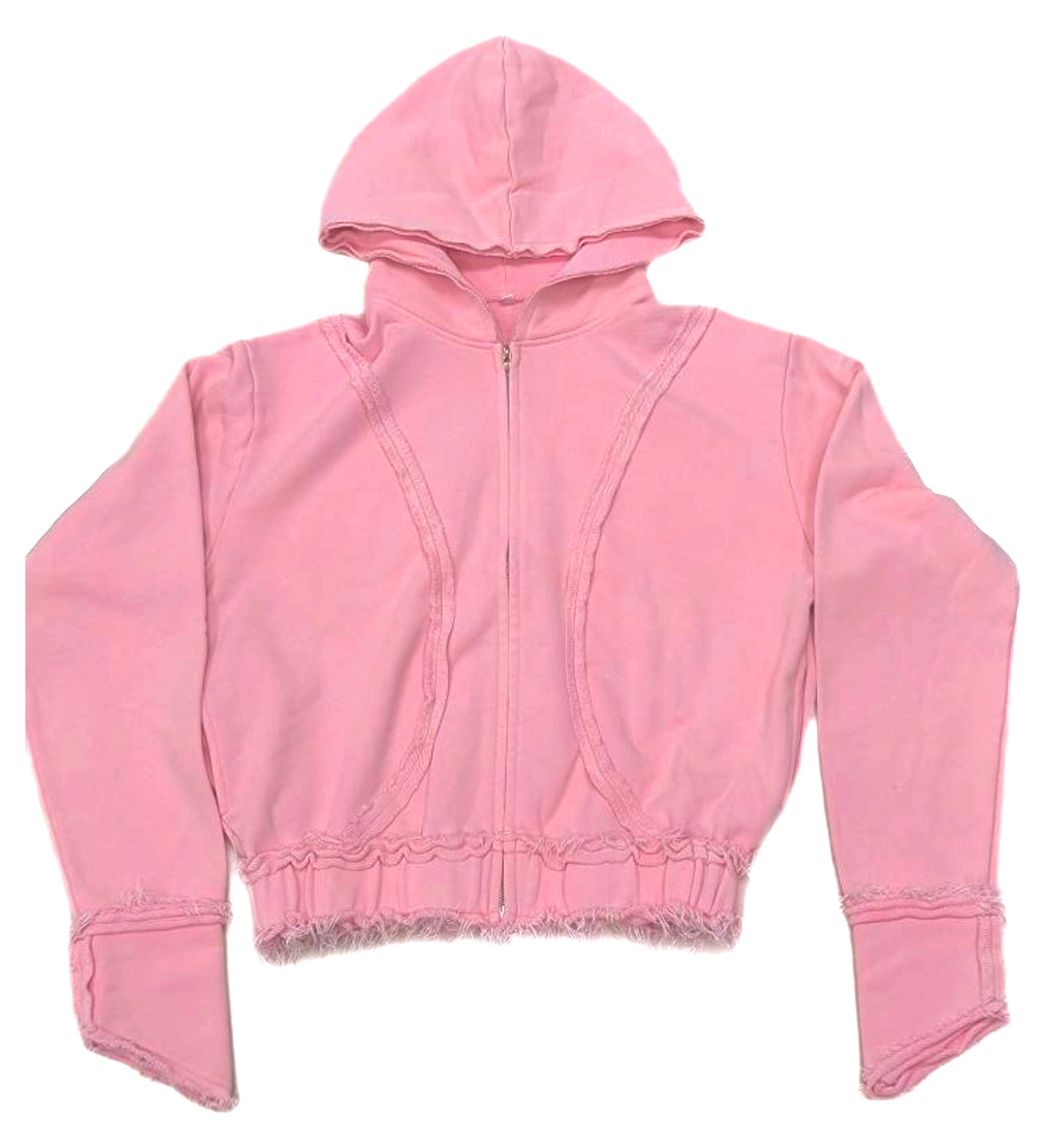 Bubble Gum Washed Zip Hoodie